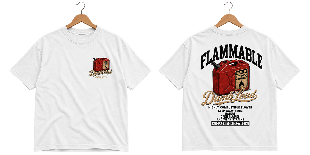 Flammable on wooden hanger